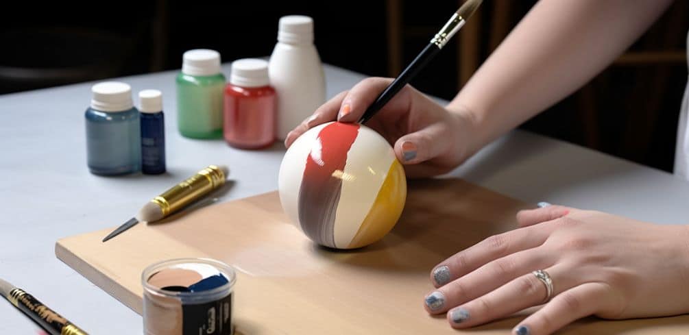 Preparing the Croquet Balls for Painting