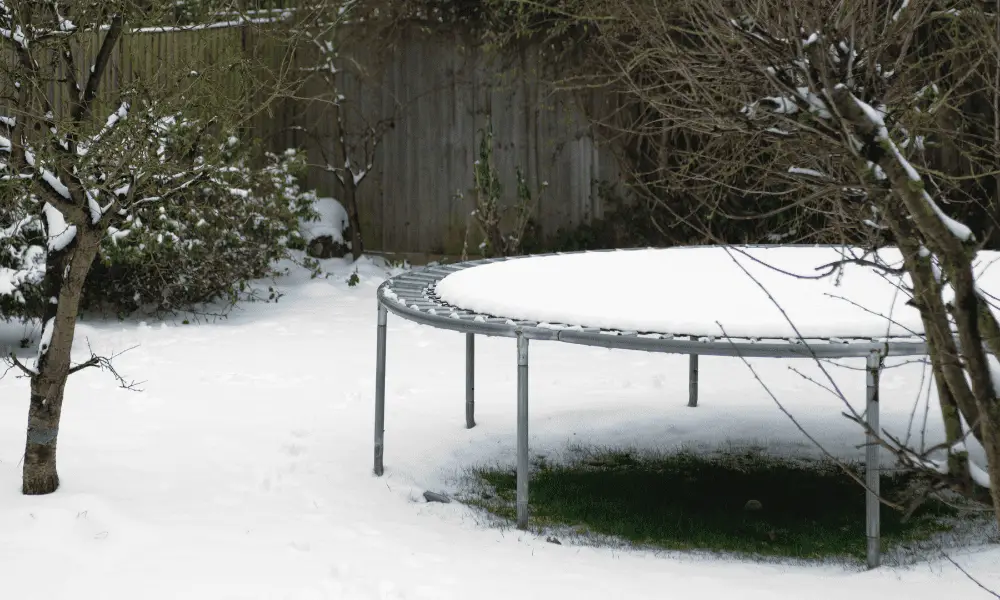 Snow Removal From The Trampoline