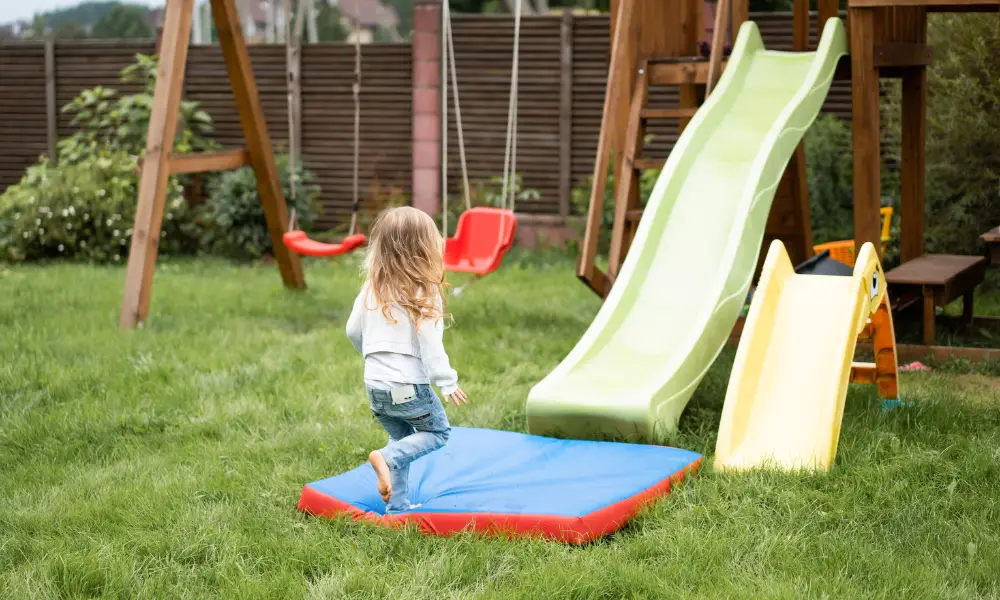 Safety First What To Put Under A Swing Set Best Playground Sets