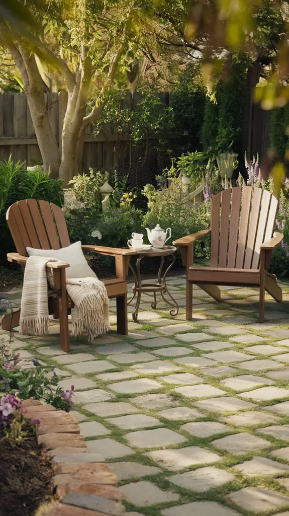 classic wooden outdoor seating