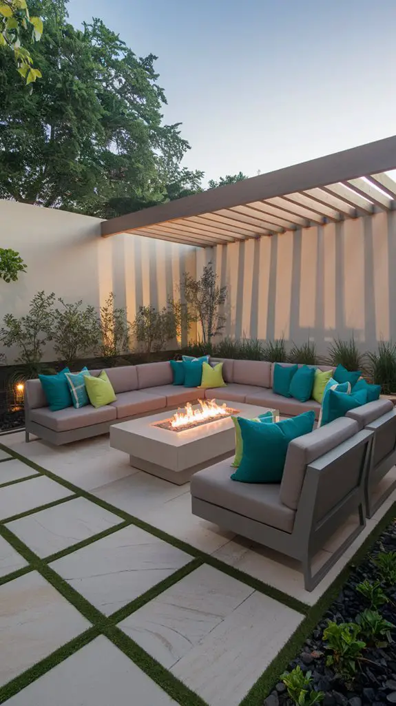 contemporary outdoor lounge area