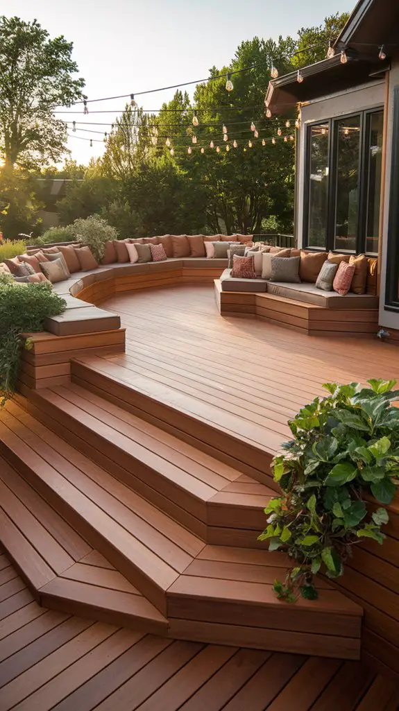 deck with integrated seating