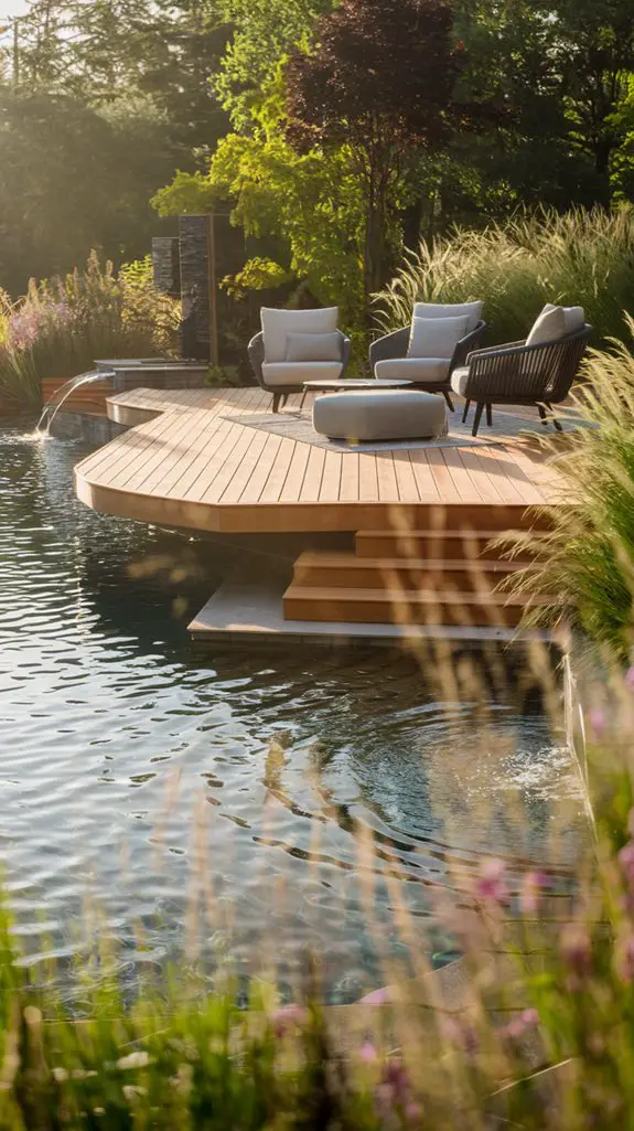 deck with water feature