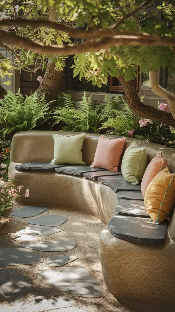 enchanting outdoor stone seating