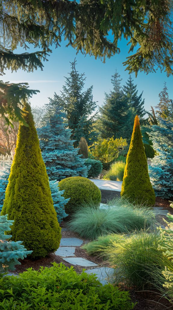 evergreens provide seasonal appeal
