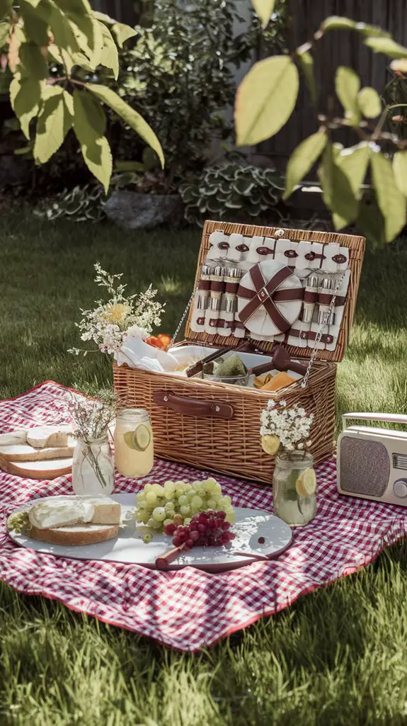 gingham patterned picnic blanket