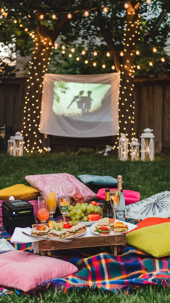 outdoor film and snacks