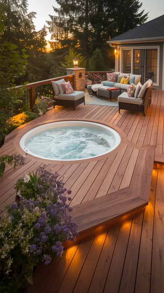 sunken hot tub deck