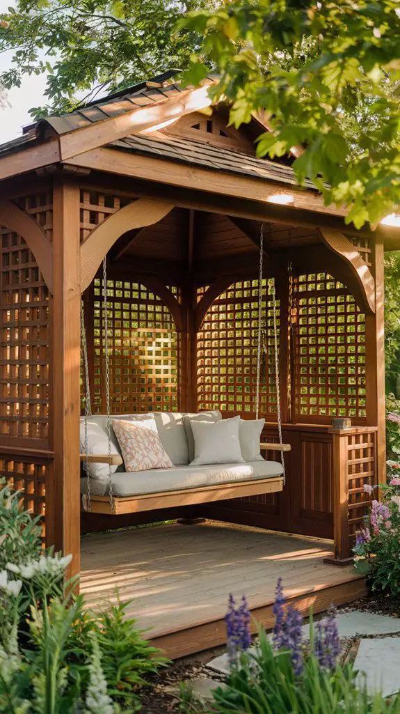 swing bench in gazebo