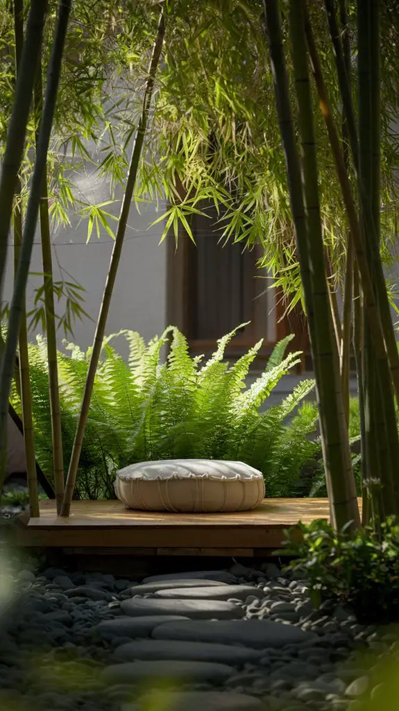 tranquil bamboo meditation space