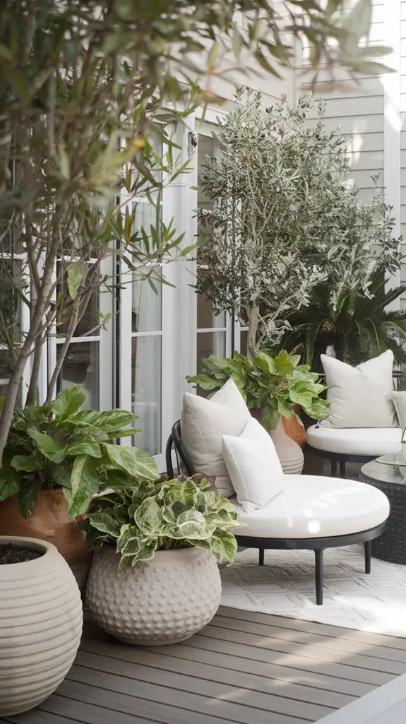 add potted plants indoors