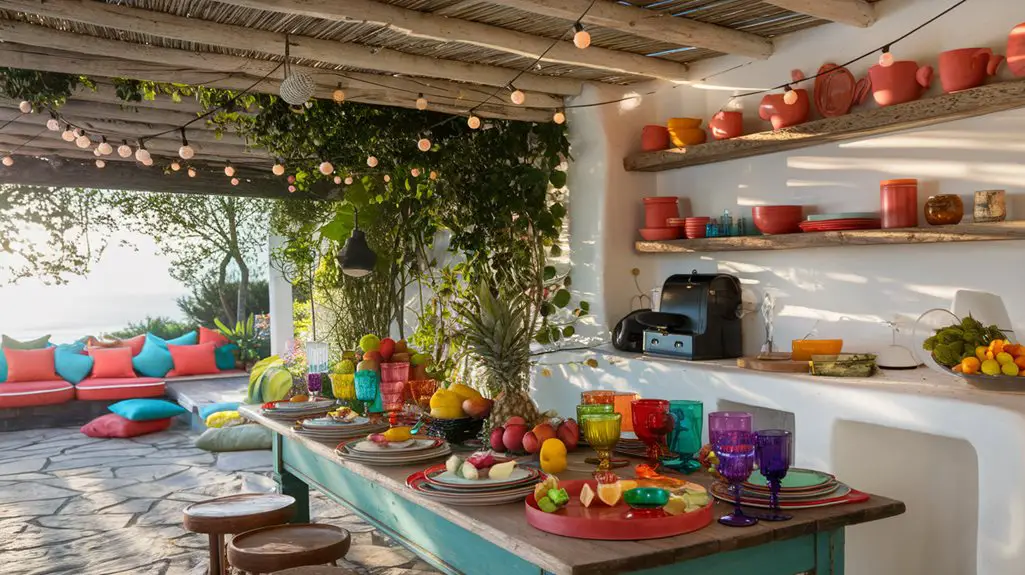 bright outdoor kitchen decor