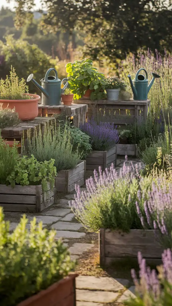 charming country garden herbs
