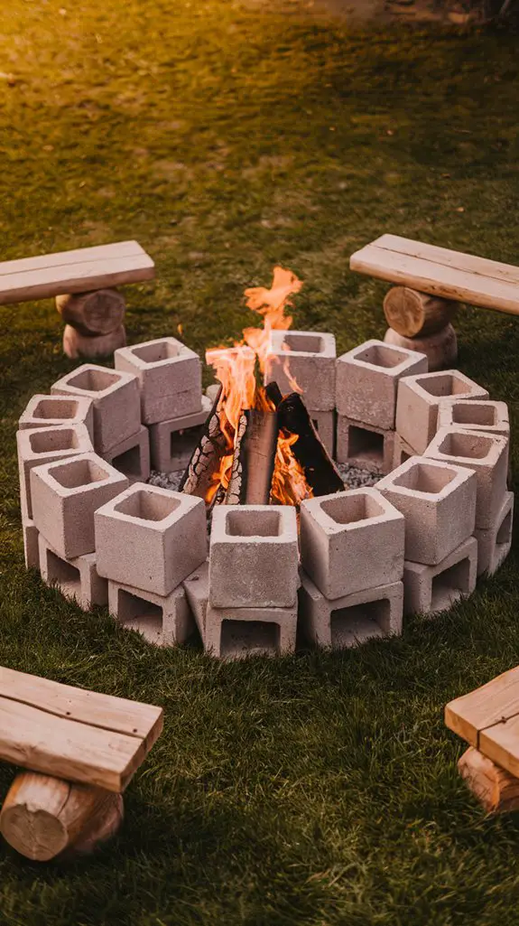 cinder block outdoor firepit