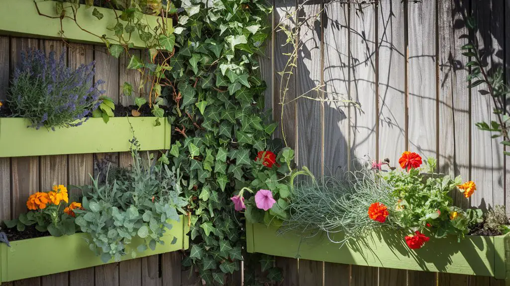 fences transformed into gardens