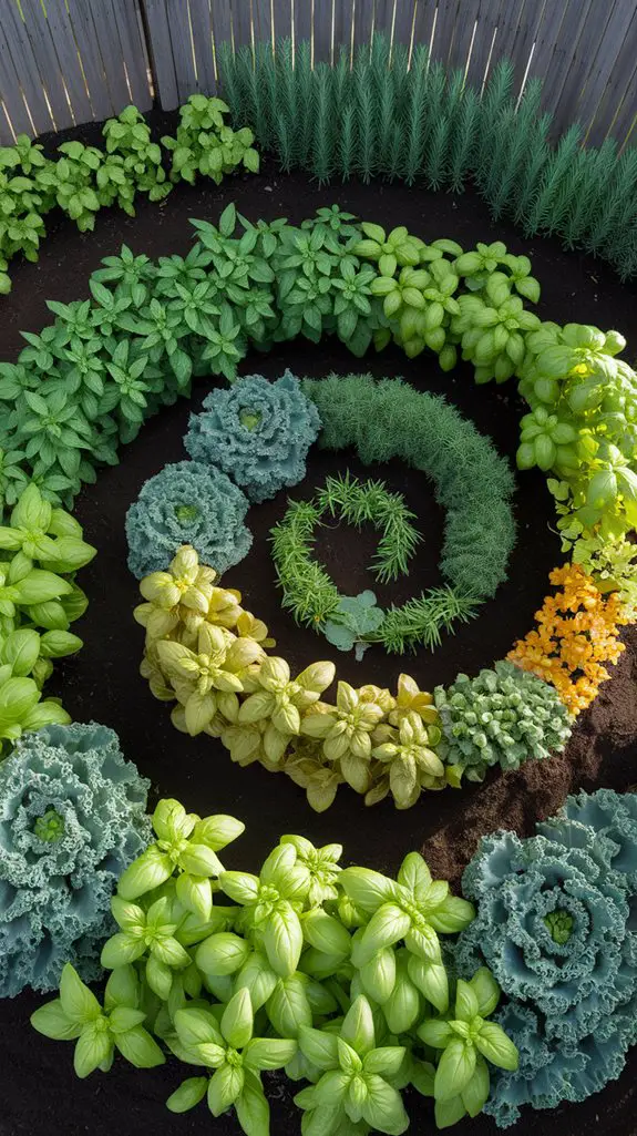 herb and vegetable spirals