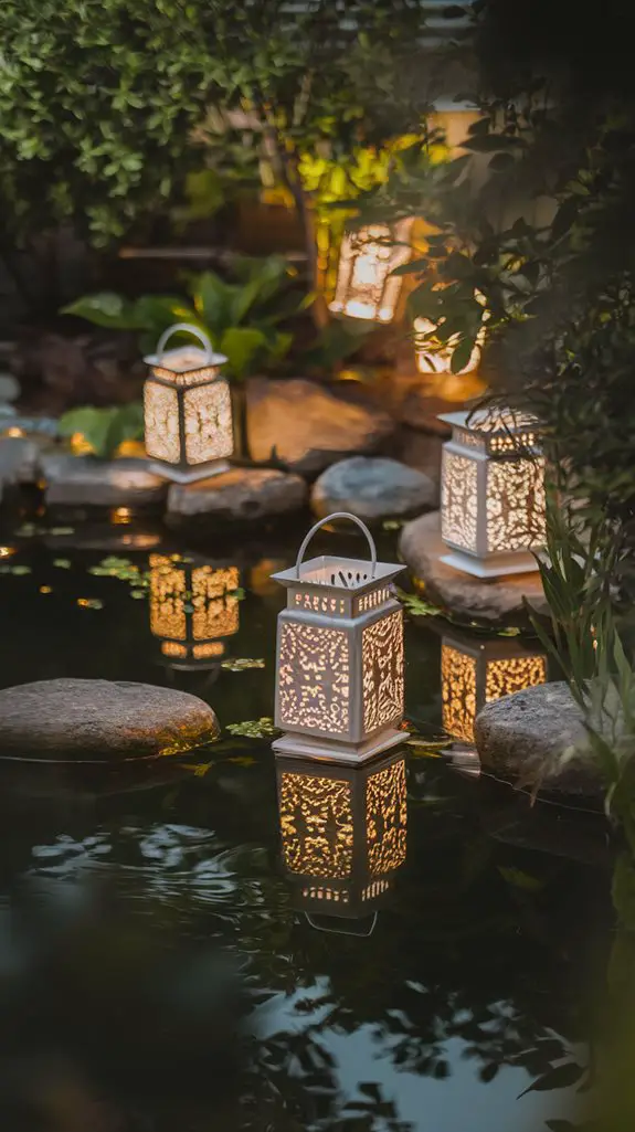 lanterns floating on water