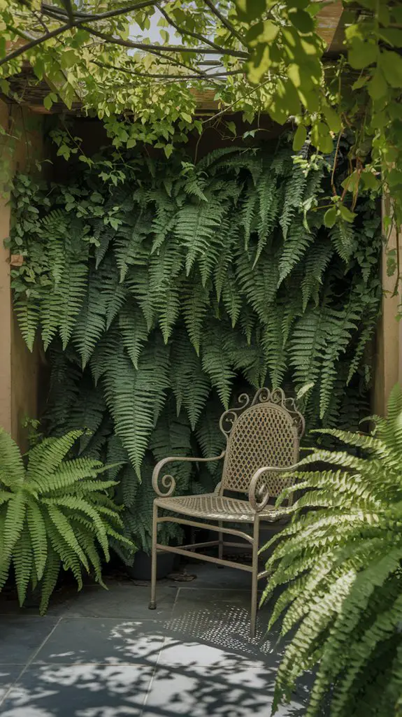 lush ferns for shaded areas
