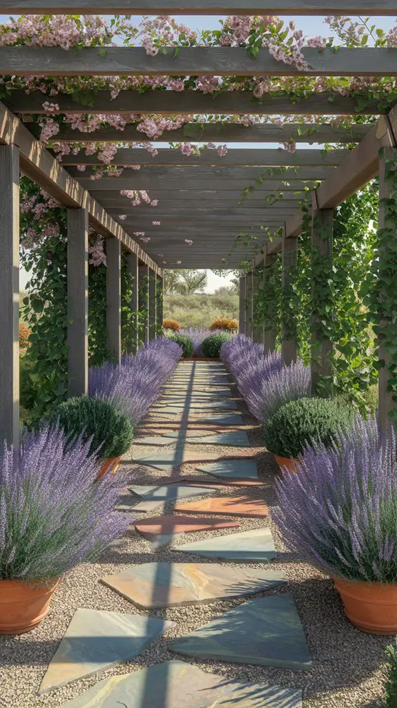 mediterranean garden walkway design