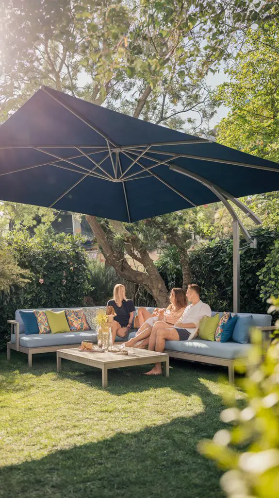 movable cantilever umbrella coverage