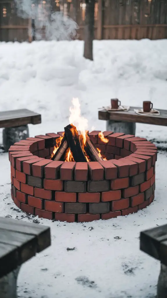 outdoor brick fire pit