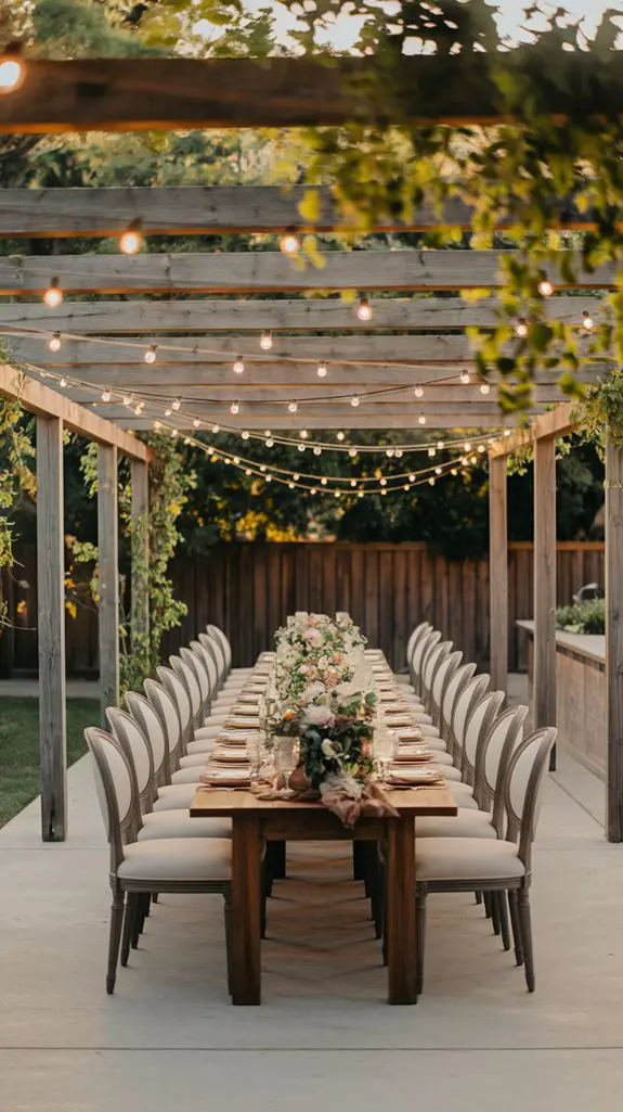 outdoor dining under pergola