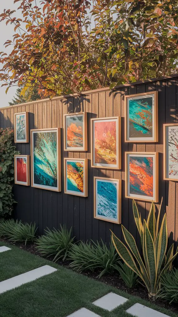 outdoor fence art display