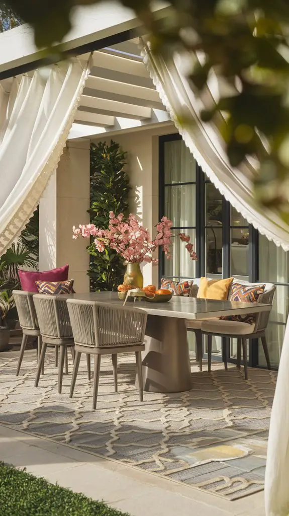 outdoor rugs define areas
