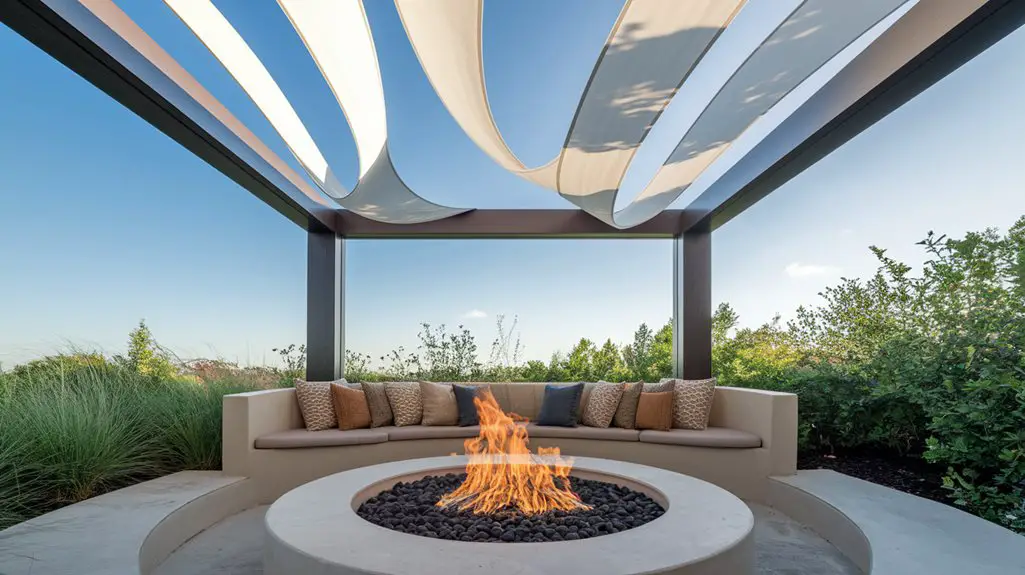 patio fire pit shading solutions