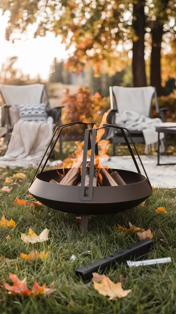portable fire pit setup