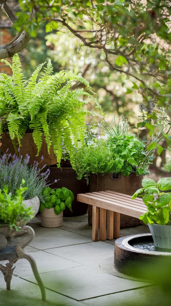potted plants and herbs