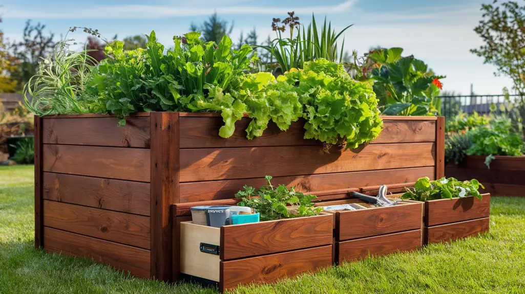 raised garden beds storage