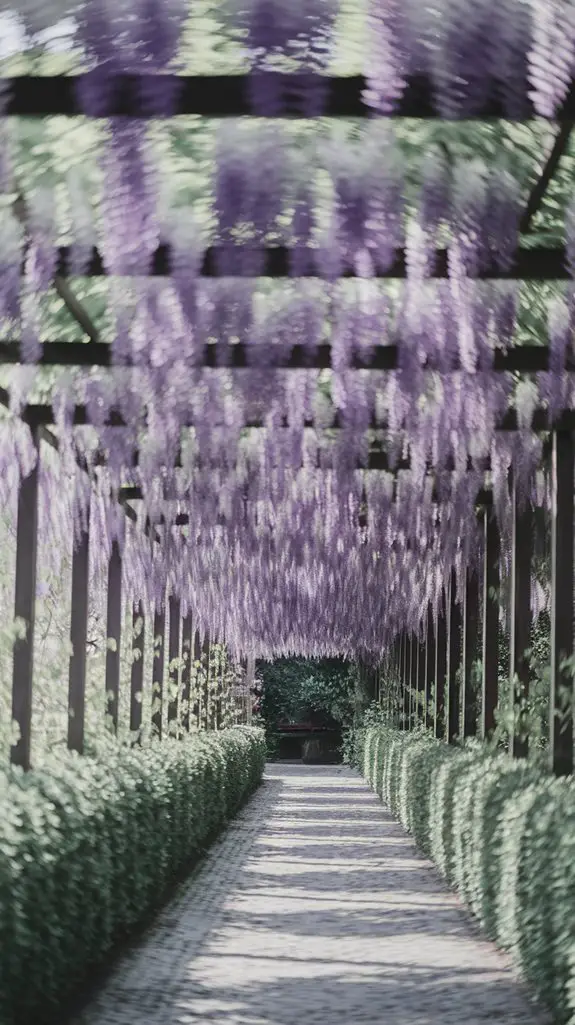 romantic wisteria covered pathways