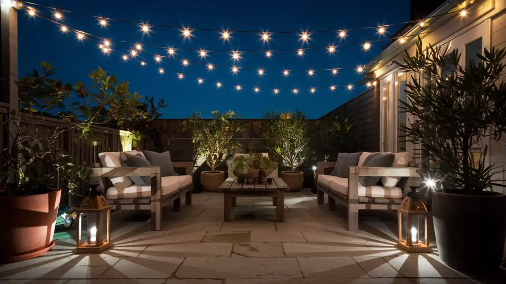 small space patio illumination