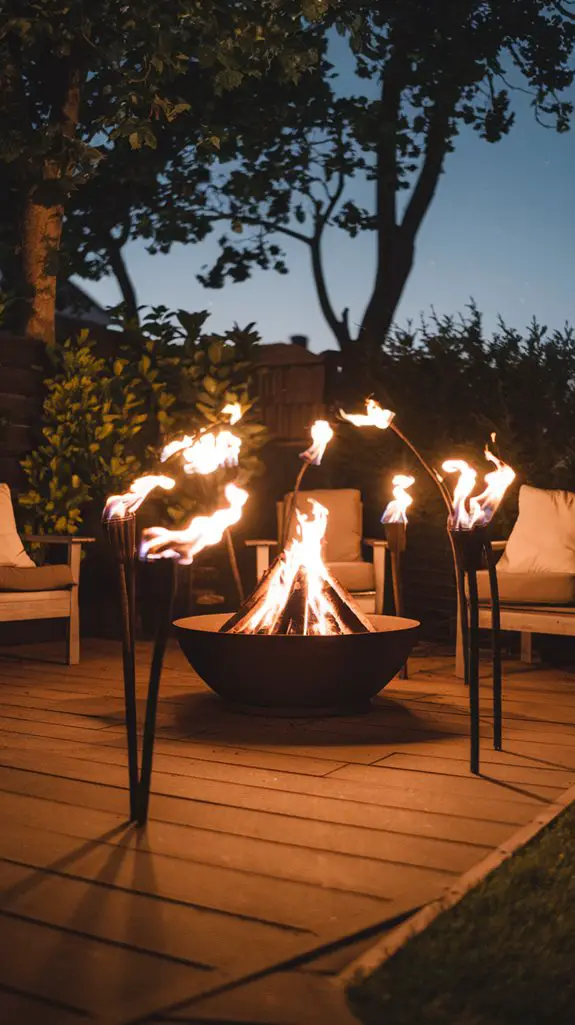 tiki torches enhance atmosphere
