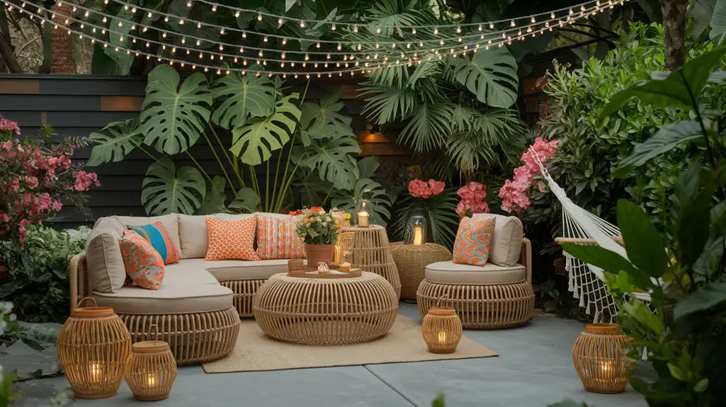 tropical summer backyard decor
