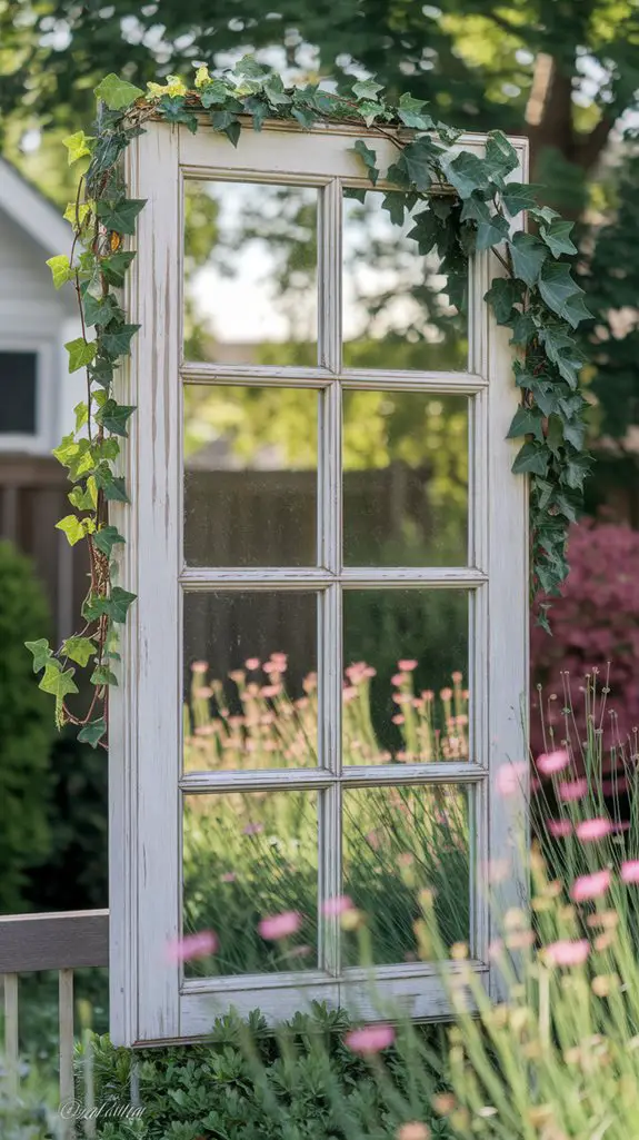 upcycled window frame mirrors