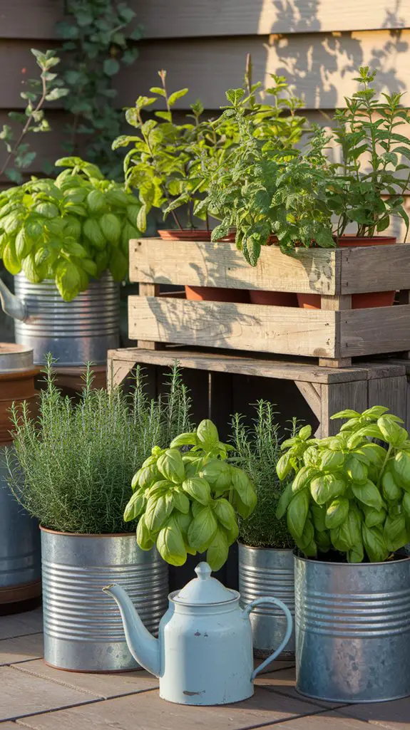 vintage containers as planters