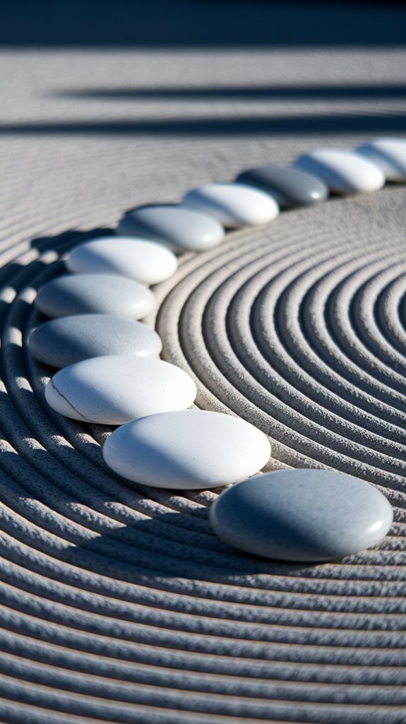 zen stone arrangements monochrome