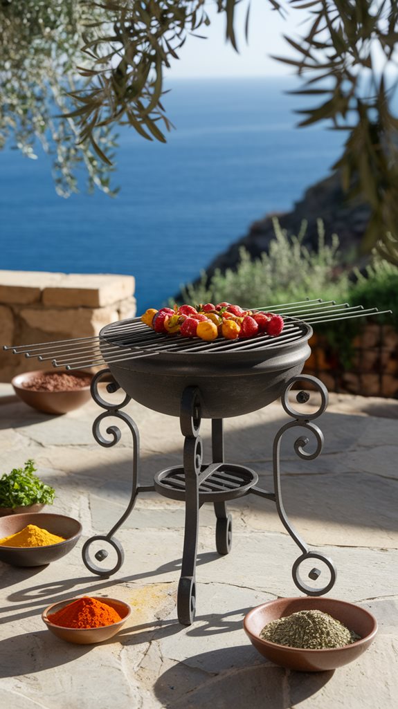 authentic mediterranean grill setup