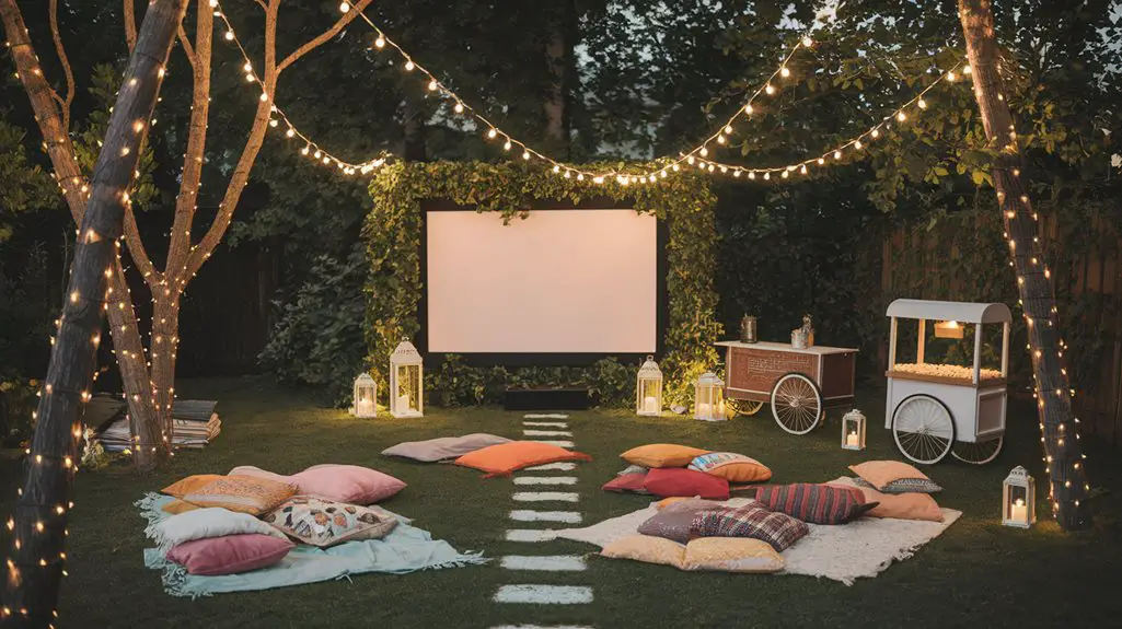 backyard movie night setup