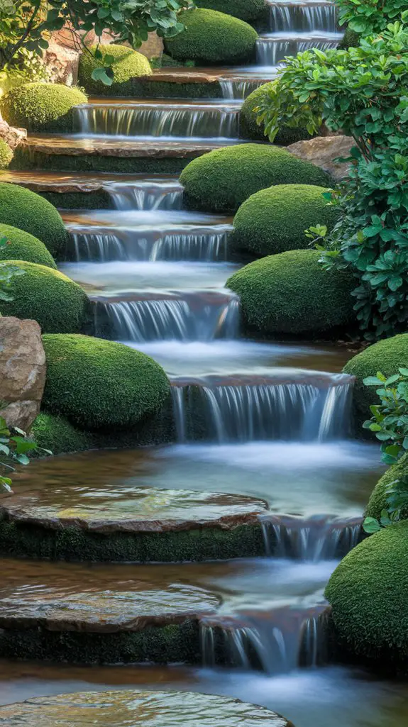 cascading waterfall stepping stones