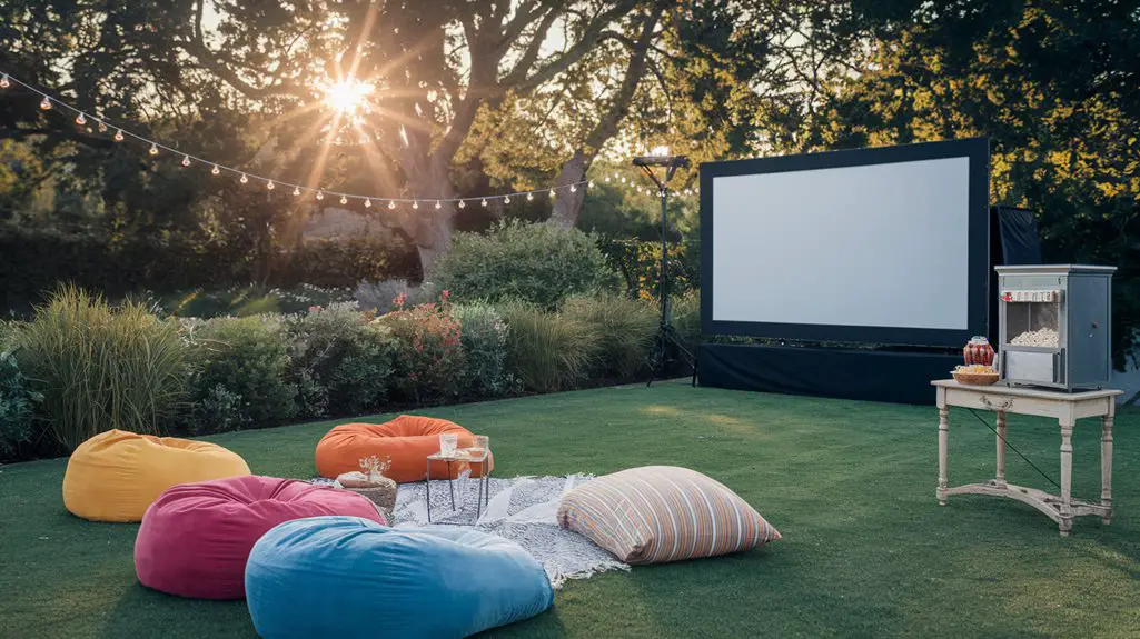 comfortable outdoor movie experience