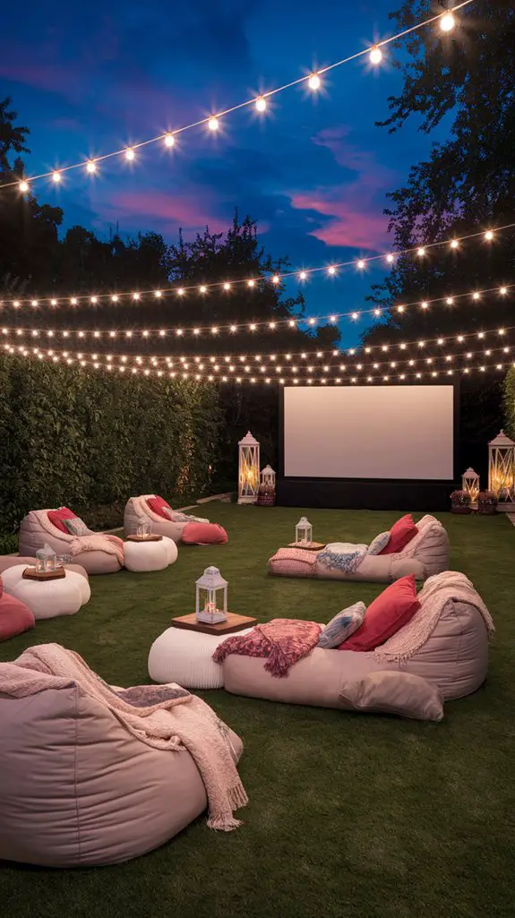 comfortable outdoor movie seating