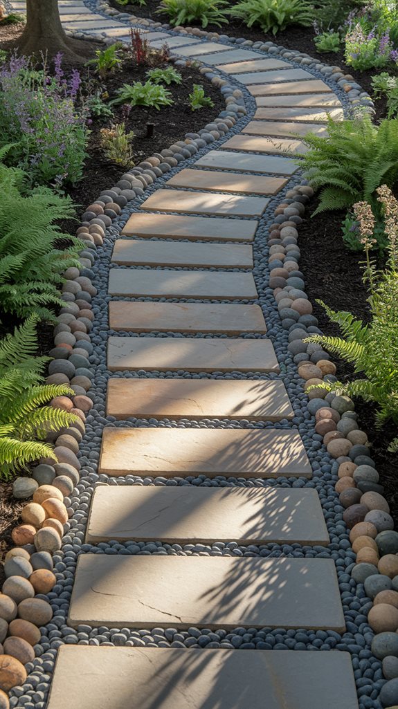 curved stone pathway design