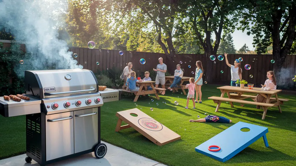 family bbq games setup