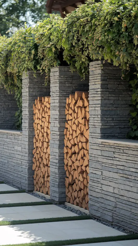 garden firewood storage walls