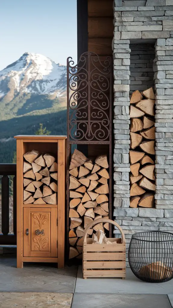 mountain inspired log cabinets