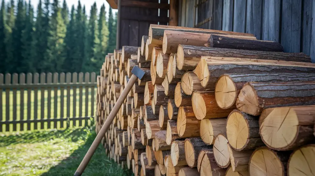 organizing backyard firewood efficiently