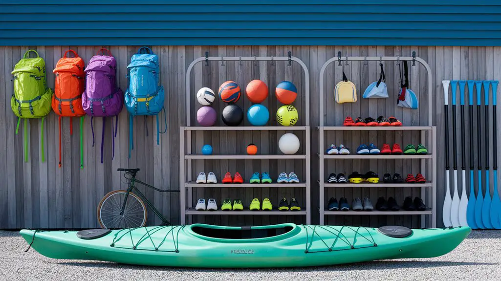 organizing outdoor sports equipment